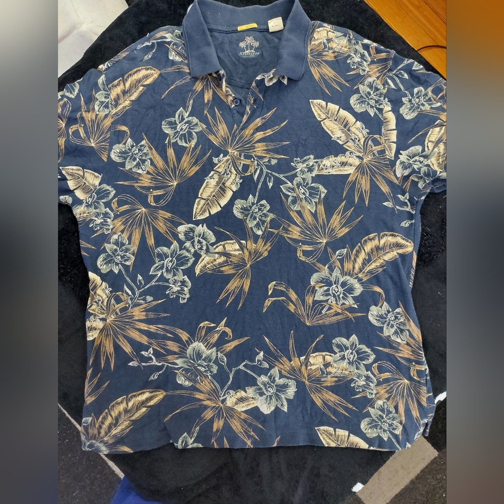 Arrow‎ Navy and Beige Floral Men's Polo